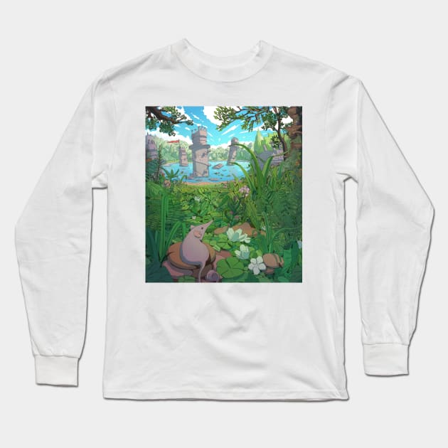 Forest Floor Long Sleeve T-Shirt by Ginkgo Whale